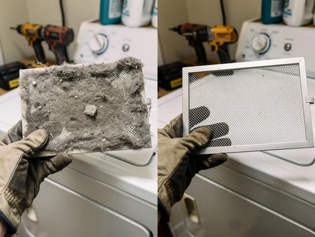 Professional lint trap cleaning by Norfolk Dryer Vent Cleaning in Norfolk