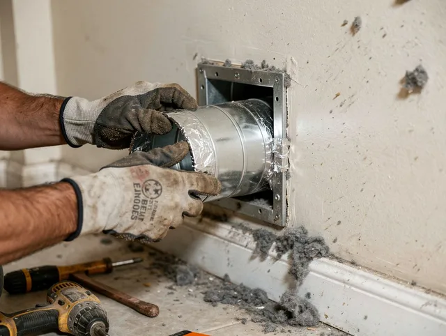 Professional dryer vent repair and installation by Norfolk Dryer Vent Cleaning in Norfolk