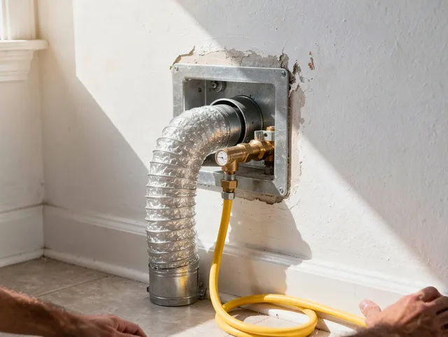 Norfolk Dryer Vent Cleaning certified technician performing specialized gas dryer vent cleaning in Norfolk